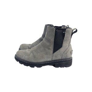 Sorel Women's Gray Black Lennox Leather NL3957-052 Classic Ankle Boot Size 7‎